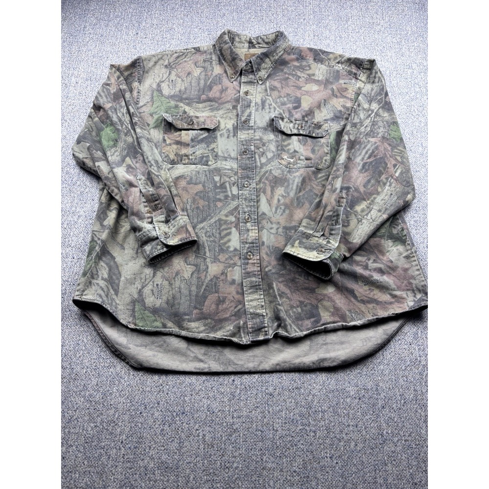 DUXBAK REALTREE Woodland Camouflage Long Sleeve Utility Shirt Mens 2XL Hunting